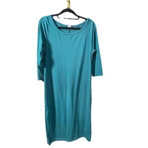 Old Navy Women’s Teal Maternity T Shirt Dress Boat Neck 3/4 Sleeve Sz Medium